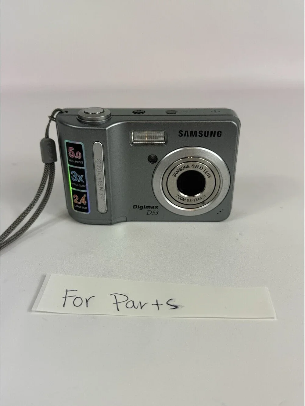 Samsung Digimax D53 5.0 Megapixels Digital Camera Parts Or Repair Only